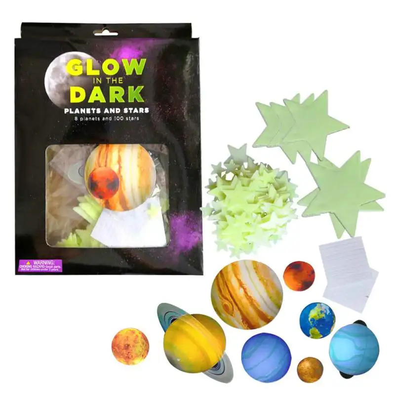 Светящиеся Настенные наклейки с планетами и звездами светящиеся потолочные