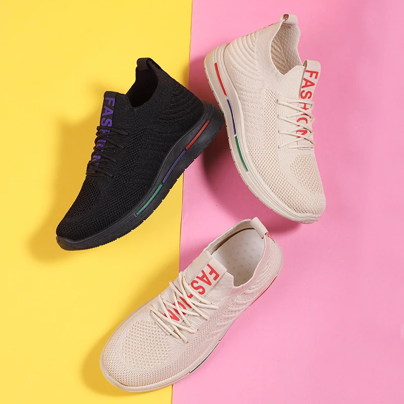 

Women Casual Sneakers Light Breathable Mid-Heels PU Skateboard Shoes Black Walk Jogging Sprot Shoes Mesh Sneakers Fast Shipping