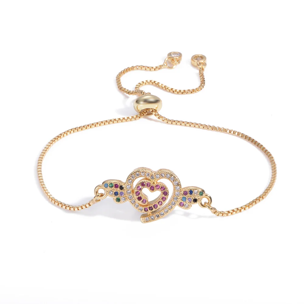 Новый Шарм символ нарисованные бусины браслет DIY в форме сердца Женский пара