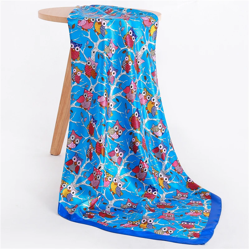 Шарф квадратный Женский с принтом совы| |