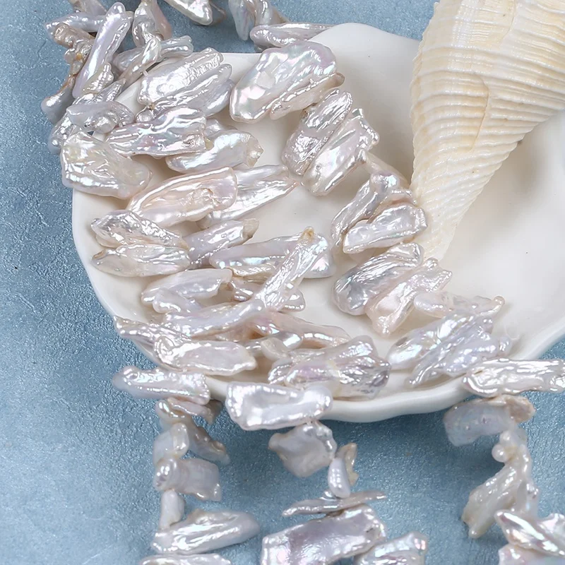 7*20 мм натуральный белый Бива неправильной формы оптовая продажа пресноводные