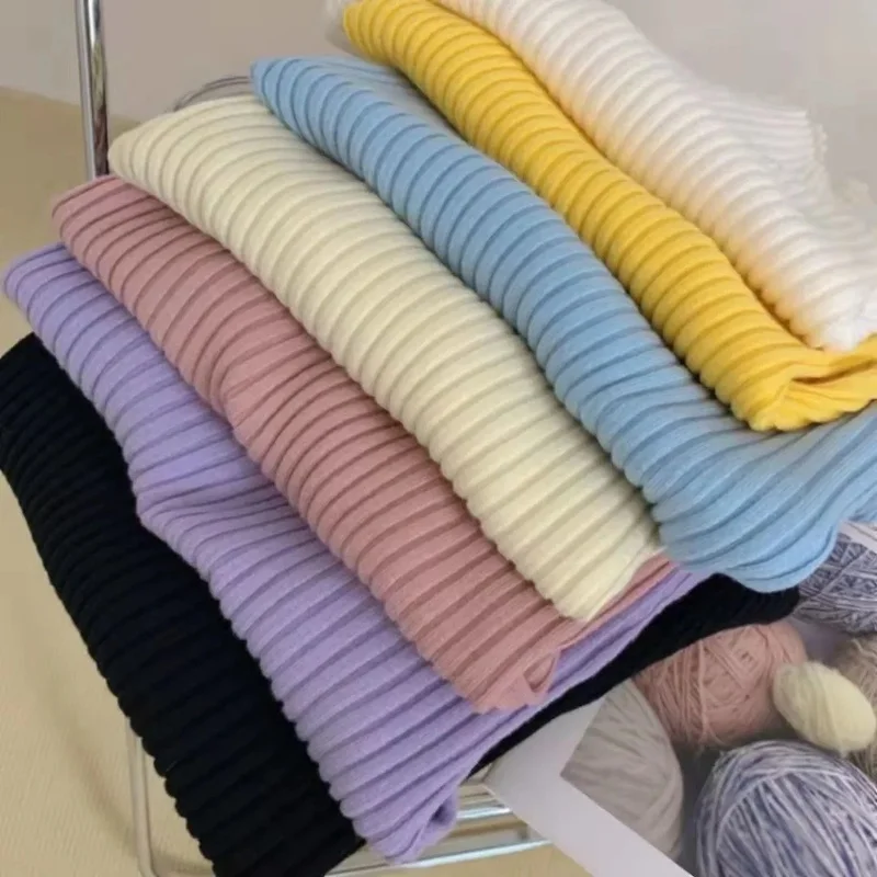

Deeptown Korean Style Slim Turtleneck Sweater Women Autumn Winter Knitted Basic Solid Long Sleeve Soft Jumper for Female 2021