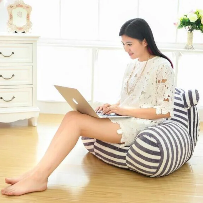 

zq Pear Flower Colorful Gray and White Striped Lazy Sofa Stool Tatami Seat Gift