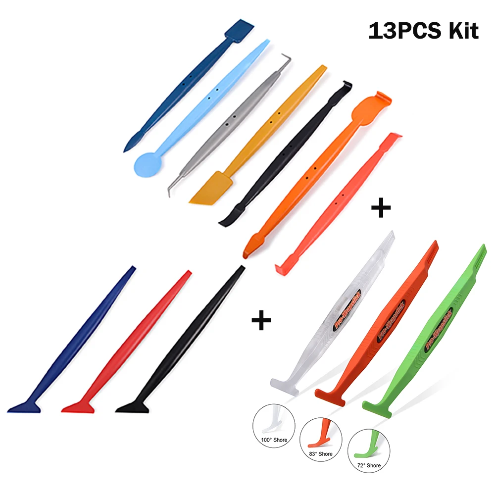 

FOSHIO 13 шт., набор инструментов для автомобиля, наклейка из углеродного волокна, виниловая пленка, магнитная угловая палочка, Ракель, пленка дл...