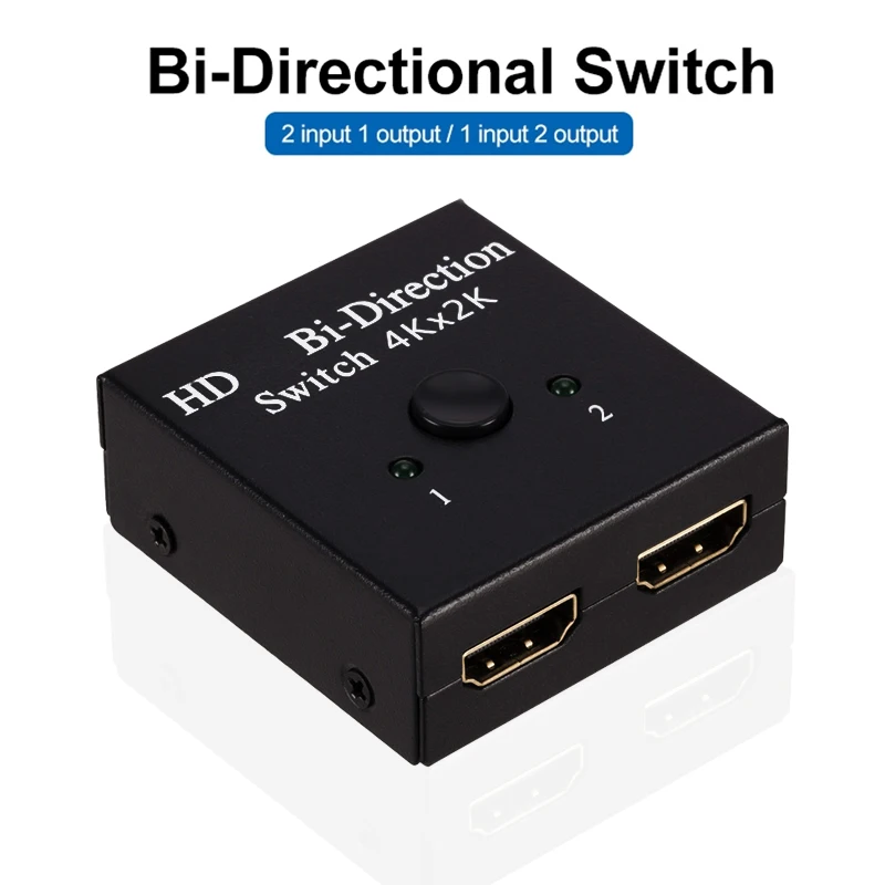 

HDMI-compatible Splitter 4Kx2K Switch KVM Bi-Direction 1x2/2x1 HDMI-compatible Switcher Support 4K FHD Ultra 1080P for Projector