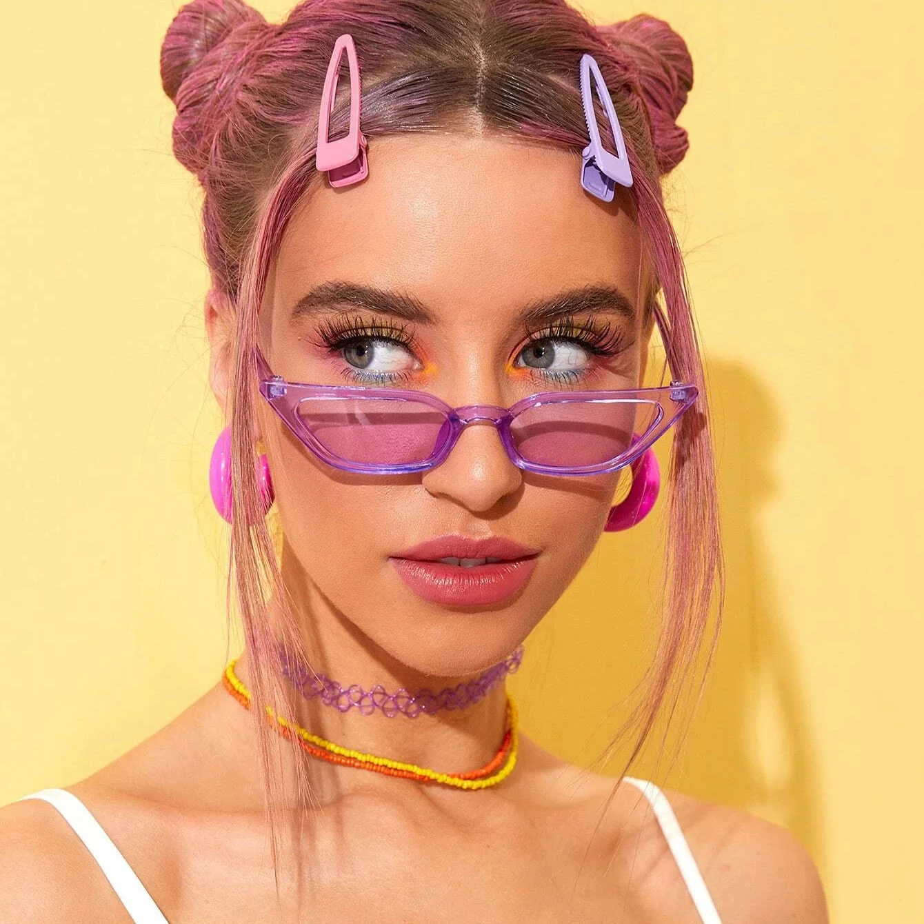 

Unique Mini Cat Eye Style Women‘s Sunglasses Rectangle Decoration Sun Glasses Candy Color Internet Celebrity Recommend