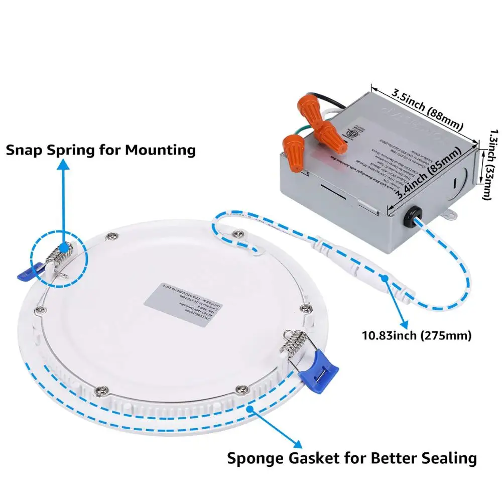 Тонкий светодиодный светильник с регулируемой яркостью 8 шт./упаковка 6 дюймов 12