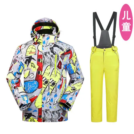 boy SET 8 Детский лыжный костюм, зимний костюм для детей, зимняя куртка и штаны, костюм для сноуборда для мальчиков и девочек, лыжная одежда - Цвет: boy SET 8
