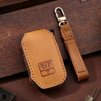 leather car key case fob cover protector remote smart key leather case for kia 2022 carnival ex sx 7 car styling accessories