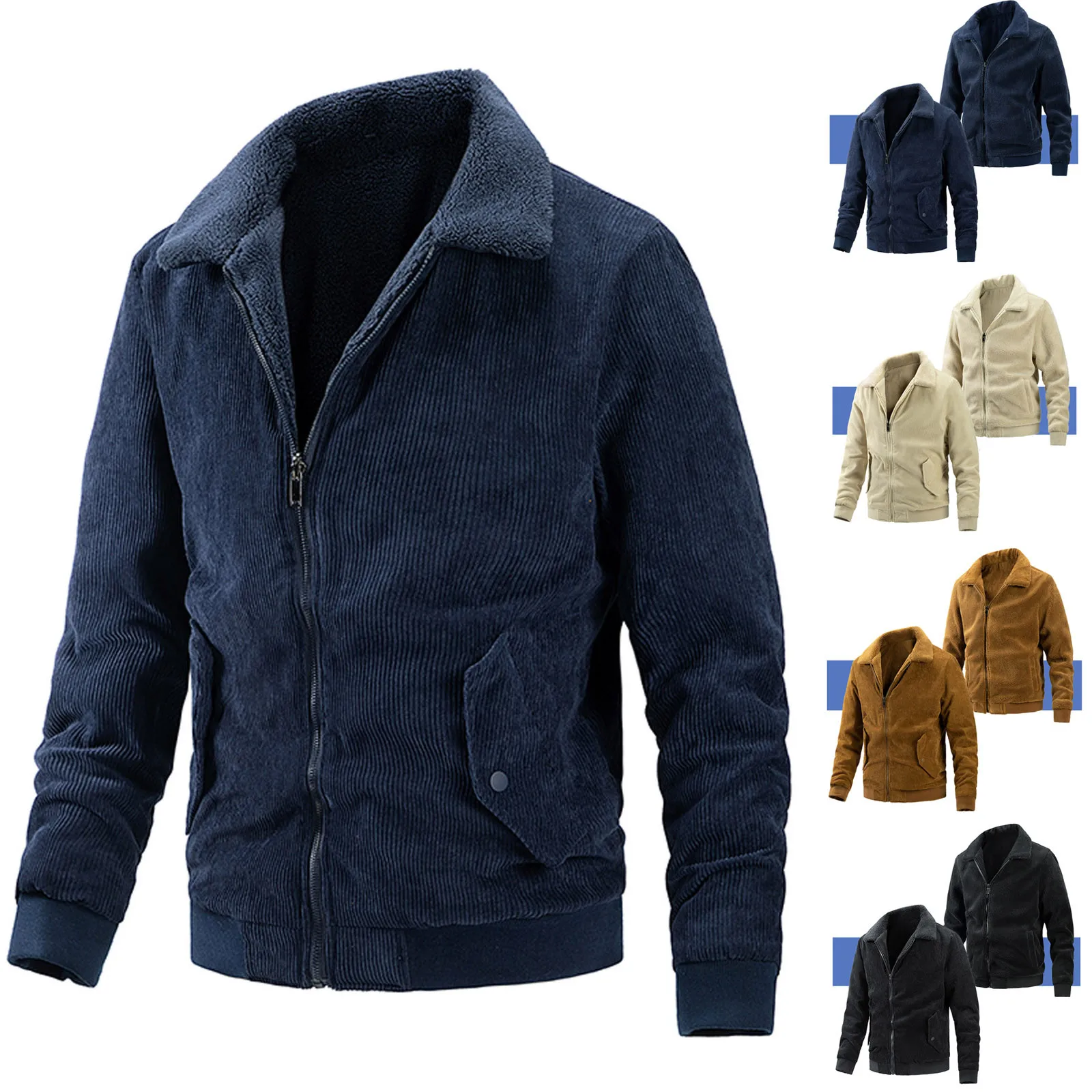 

Мужская повседневная куртка, теплая одежда на осень и зиму, тренчкот на молнии с карманами с обеих сторон, ветровка, бейсбольная куртка, верх...