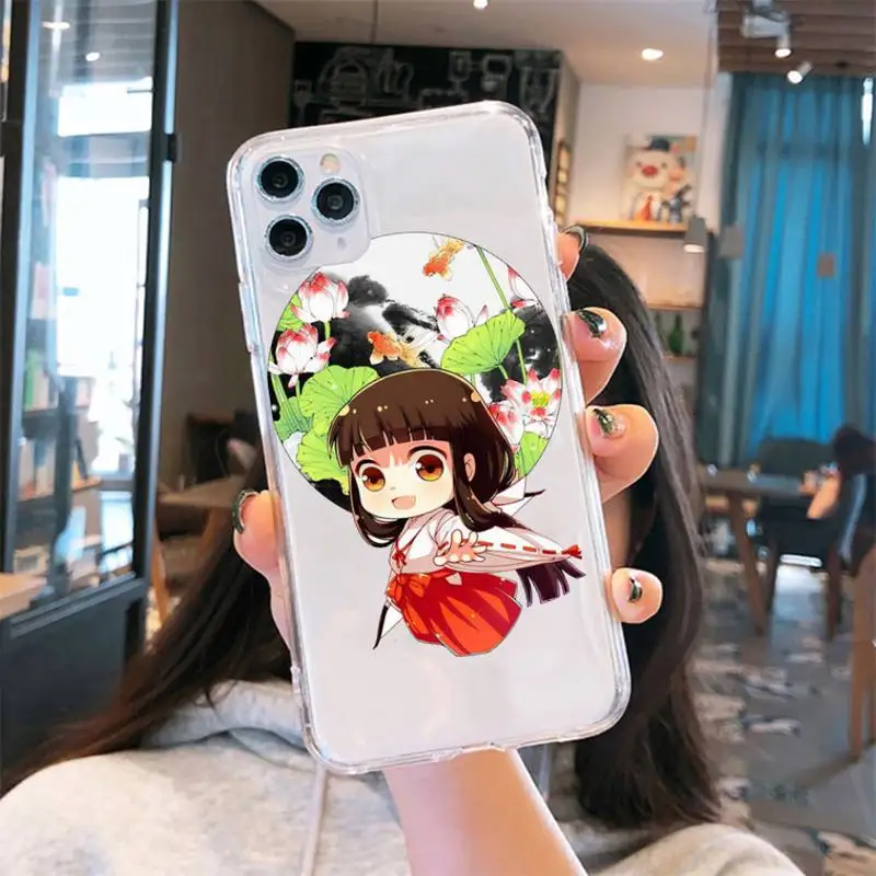 

Amine sweety Love Inuyasha Phone Case Transparent soft For iphone 5 6 7 8 11 12 s c se plus mini x xs xr pro max cover shell