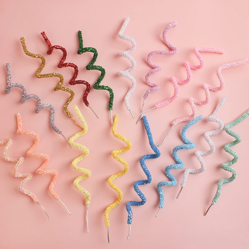 

16pcs Cake Decorations Sequins Soft Strip Happy Birthday Cake Toppers for Birthday Cake Dessert Baby Shower Decor