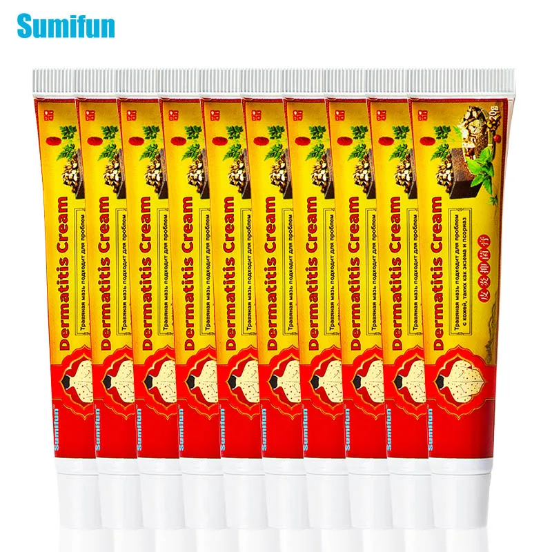 Sumifun 10 шт. мазь от дерматита псориаза экземы китайская травяная крем для тела 20 г