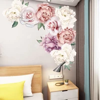 big peony flower combination wall sticker diy for living room bedroom tv background home decor gift pvc high quality