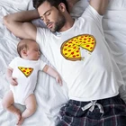 Комплект одежды для семьи, футболка с принтом пиццы, футболка для папы, мамы, детей, парные наряды для папы, сына, мамы, дочери, детский комбинезон