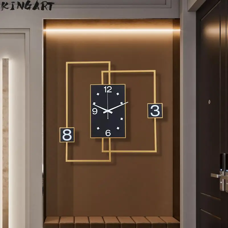 Золотые большие настенные часы современный дизайн гостиная украшение дома