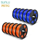 SUNLU PETG 3D нити 1,75 мм 3D-принтеры нити пластмассовая коробочка для PETG хорошая прочность полиграфические материалы 10 рулоновнабор