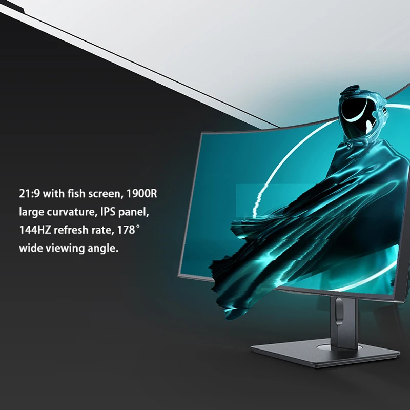 Изогнутый игровой монитор IPS 34 дюйма 2560*1080 HD 21:9 144 Гц высокая частота обновления 100%