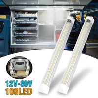 108 led car interior light bar white tube strip lamp with switch indoor ceiling van trailer cabin lorry truck camper boat 12 80v