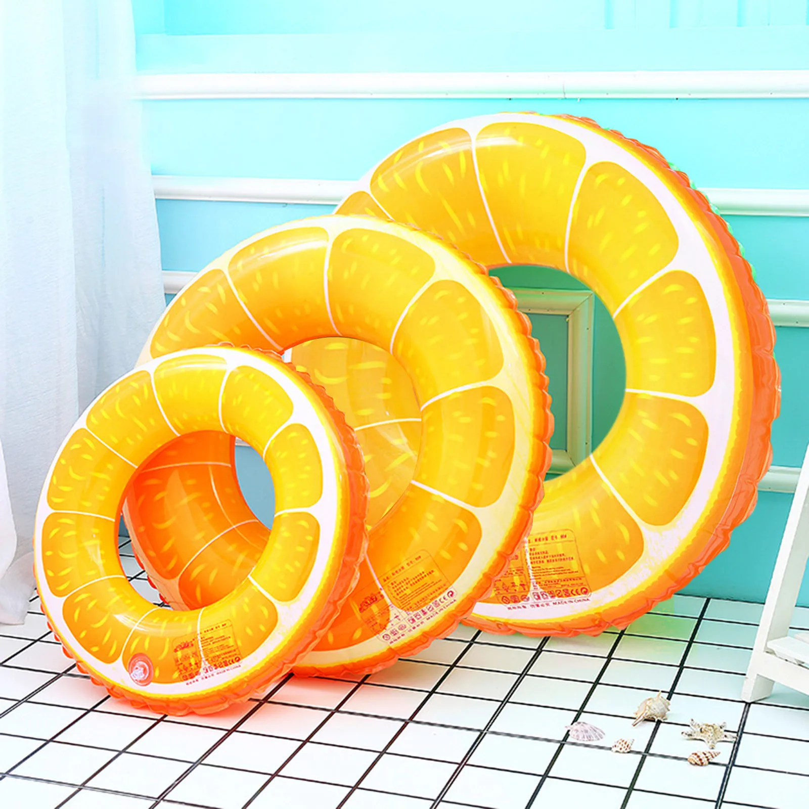 

Inflatable Pool Swim Circle Lemon Painting Funny Pool Float 0.25mm PVCPopular in 2021 Swimming ring kid