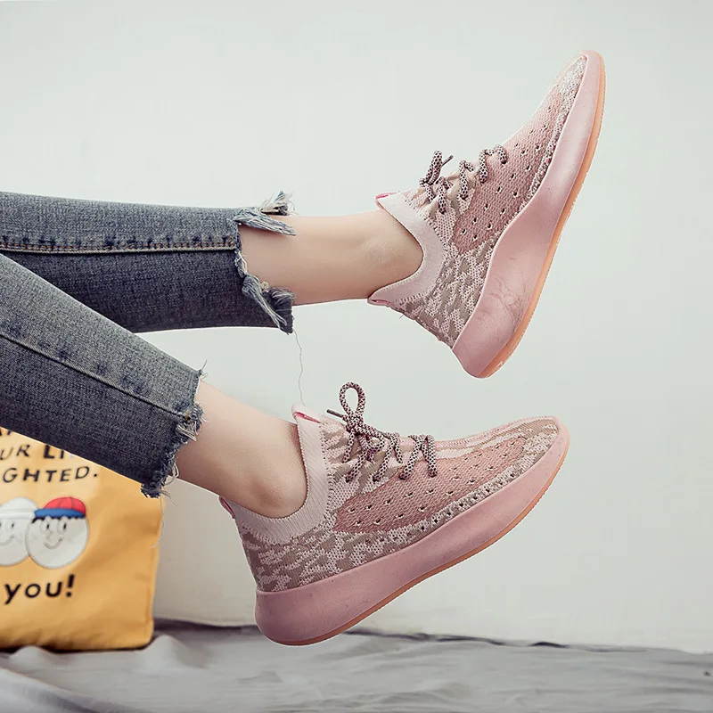 Кроссовки на платформе женская обувь дышащая спортивная для бега кроссовки