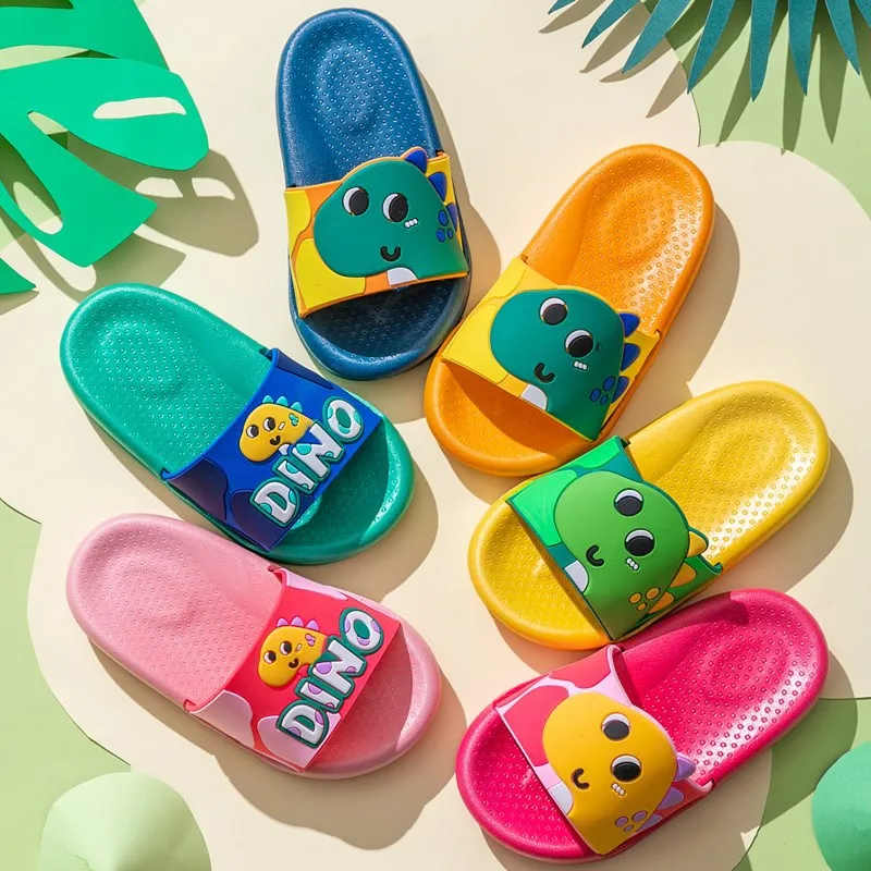 

Children's Slippers Summer New 2021 Cute Cartoon Dinosaur Boys and Girls Beach Children's Sandals and Slippers