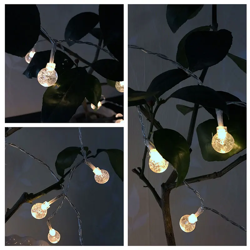 10/20/40LED Bubble Ball Light String Flashing Garland Battery Powered Christmas Lights Holiday Party Wedding Decoration Fairy Li |