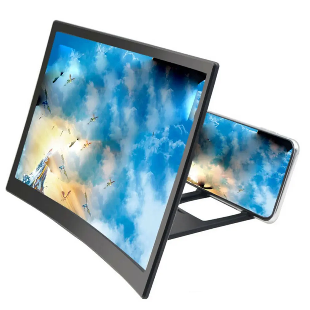 

12 Inch Universal 3D Mobile Phone Screen Magnifier Bluetooth Stereo Speaker HD Video Amplifier Smartphone Stand Hoder LESHP Desk