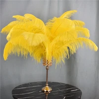 yellow ostrich feather decor 15 70cm6 28 ostrich feathers diy wedding home decoration ostrich plumes table centerpiece crafts