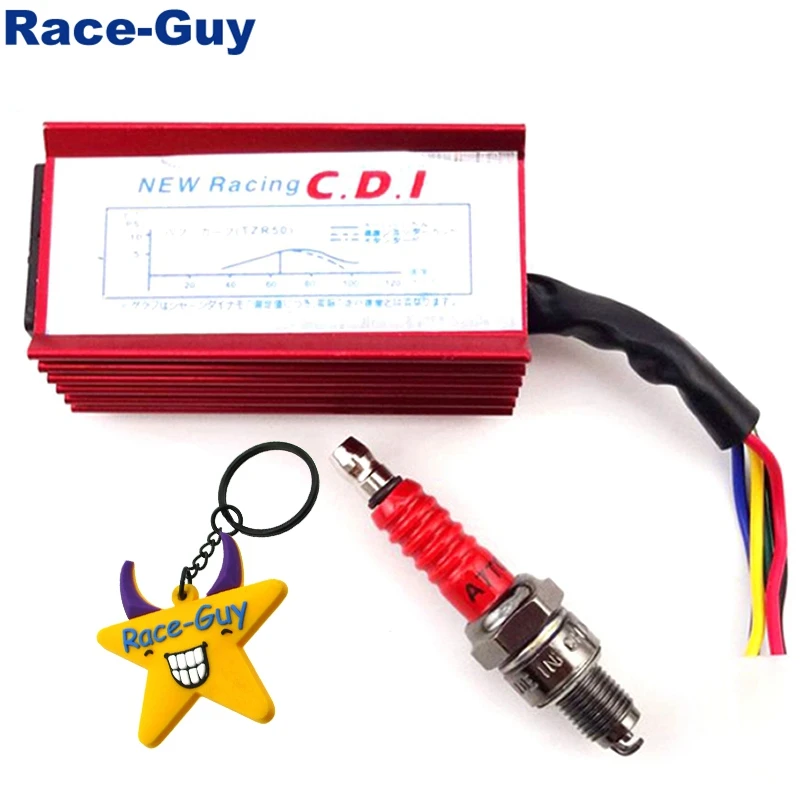 Гоночный 5 контактный AC CDI Box + A7TC свеча зажигания для 50cc 110cc 125cc 140cc 150cc 160cc XR50 CRF50