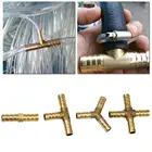 Тройник Trachea, латунный фитинг для труб с зазубринами, наружная резьба BSP, концевой соединитель для шланга, латунный соединитель для шланга 6810 мм, медь