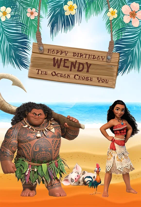 Виниловый фон для студийной фотосъемки с изображением моря пляжа дерева облаков