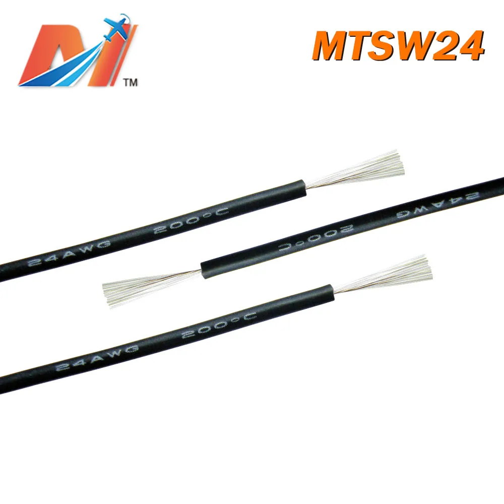 Maytech распродажа (1 метр) Мощный силиконовый провод AWG24 черного цвета|Силовая