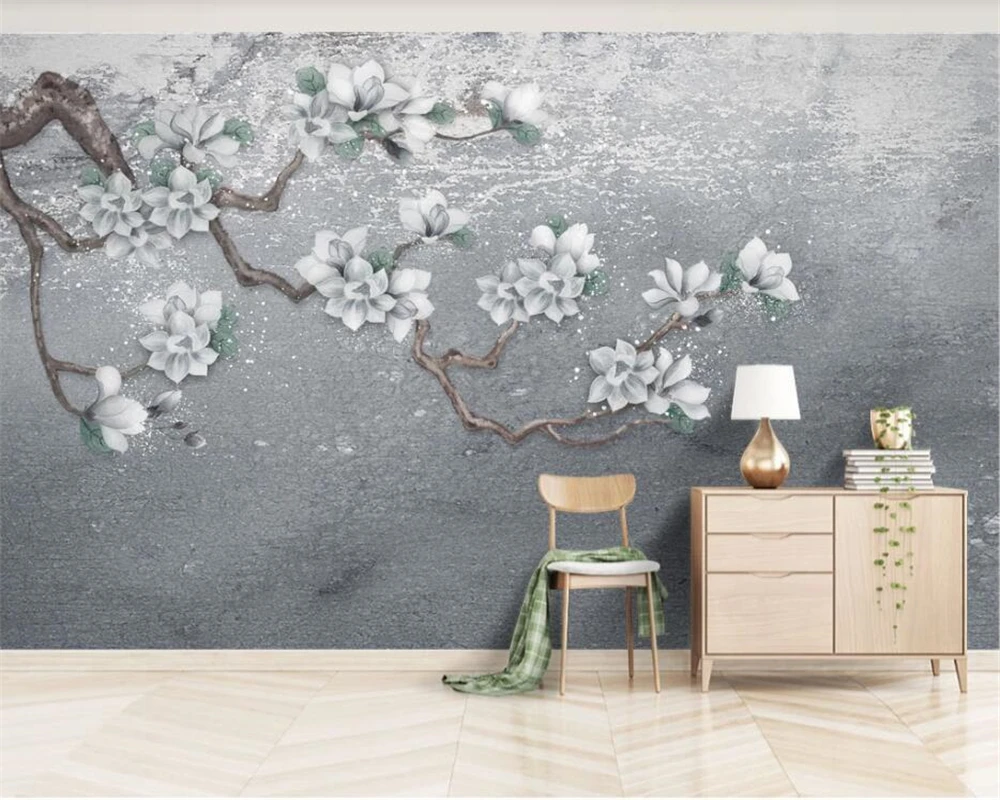 Обои beibehang украшение для дома на заказ ретро Европейский фон белая Магнолия 3d