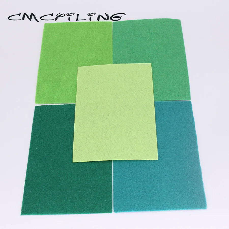 CMCYILING 40 шт./лот 10*15 см войлочная ткань 1 мм Толщина полиэфирная ткань для Швейное Ремесло «сделай сам» скрапбук войлочные листы Зеленый
