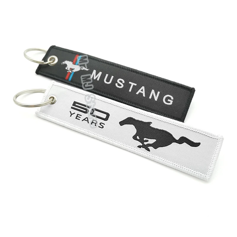 Стайлинг автомобиля Вышивка нейлоновая ткань автомобильный брелок для Foad Mustang 50