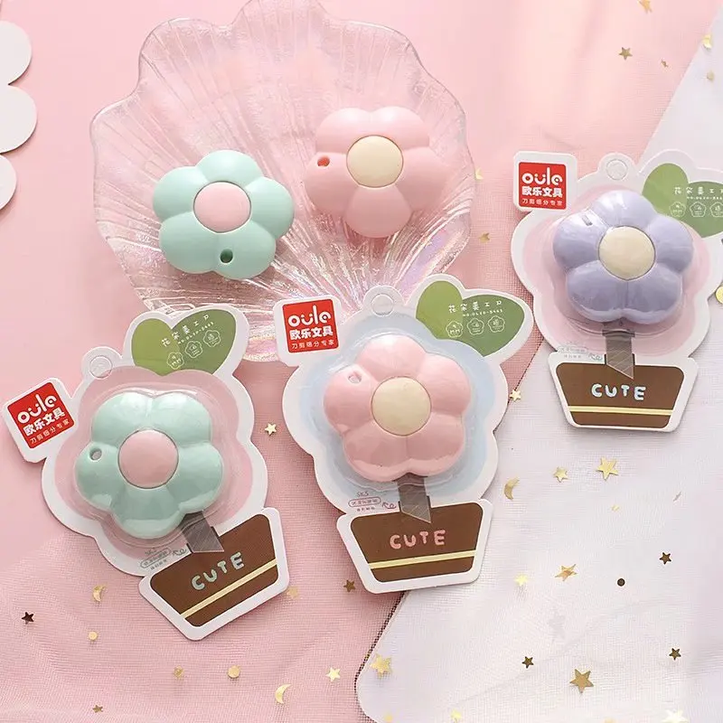

Super Cute Cartoon Flowers Box Cutter Mini Paper Cutter Express Box Cutter Handmade Kawaii Stationery Knife School Office Access