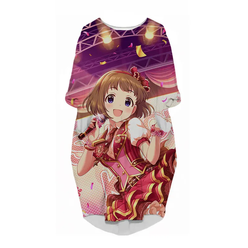 

SONSPEE New 3D Print Anime Girl Long Sleeve Kawaii Plus Size Dress Harajuku Casual Loose Women Maternity Vacation Skirt Outfits