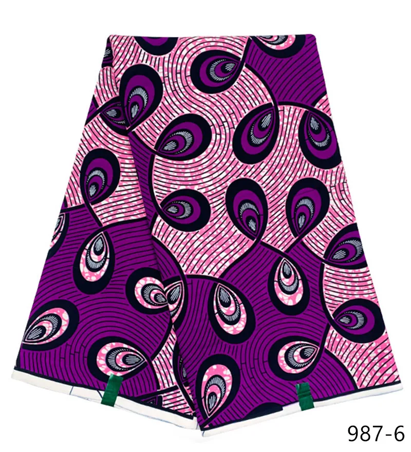 

2021 African Wax Print Ankara Fabrics 100% Cotton Nigerian style patchwork sewing Guaranteed Veritable Real Wax For Dresses 987