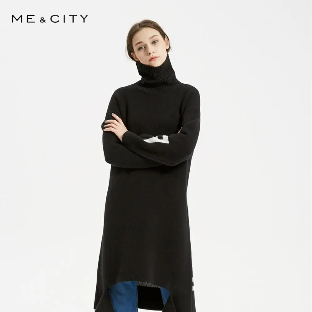 Женское длинное трикотажное платье Me &amp City платье-свитер с воротником под горло