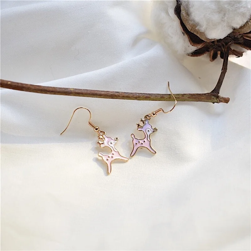 1 пара милые рождественские подарки для девушек милый олень Санта Клаус серьги