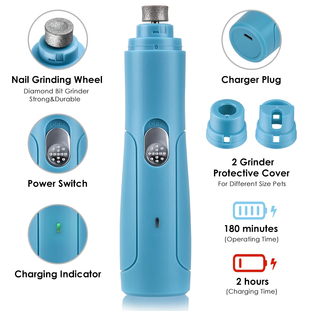 

Pet Nail Grinder Rechargeable USB Dog Nail Clippers Painless Electric Bird Cat Paws Nail Cutter Grooming Trimmer Scissors File