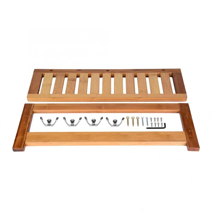 Настенная вешалка для одежды полотенец полка с крючками ванная комната прихожая