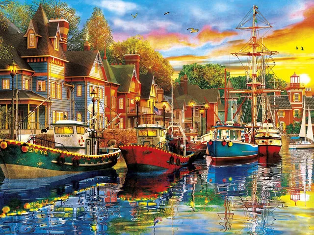 

Diamond Painting Scenery River Boat Landscape 5d Diy Mosaic Full Square Drill Diamant Of Rhinestone Daimond Embroidery Picture