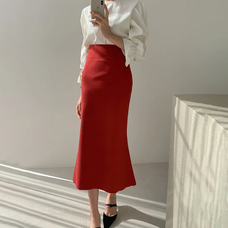 Элегантная юбка фасона &quotРусалка&quot Женская Офисная винтажная обтягивающая