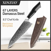 xinzuo 8 5 inches chef knife damascus steel vg10 kitchen knives high quality stainless steel g10 mosaic brass rivet handle