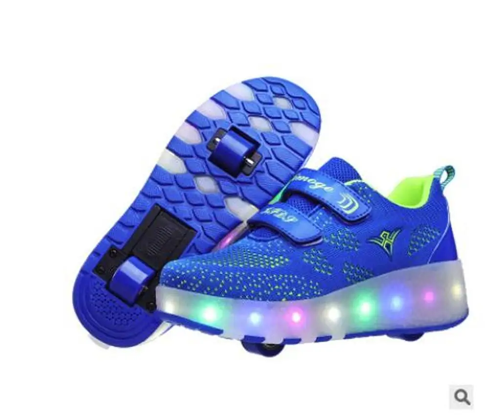 Светодиодный светильник Heelys кроссовки с двумя колесами для мальчиков и девочек
