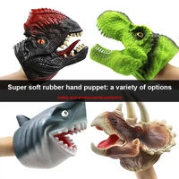 soft rubber animal head puppet figure toys gloves for children model gift dinosaur shark deformation plush toys jokes realistic