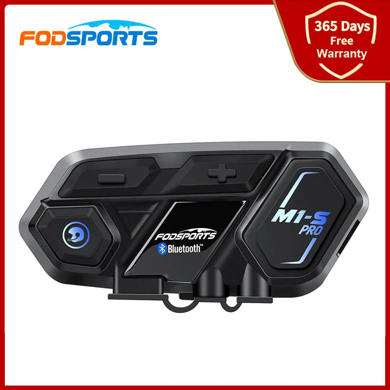 Fodsports M1-s Pro мотошлем домофон блютуз гарнитура наушникт беспроводные аксессуары на шлем интерком для 8 водителей, голосовой помощник для разговора, 1200 м