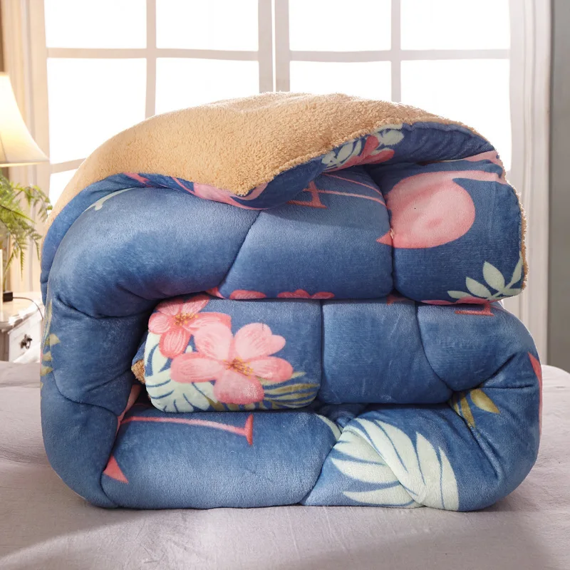 Толстый зимний пододеяльник имитация шерсти матрас теплое одеяло блистерный |